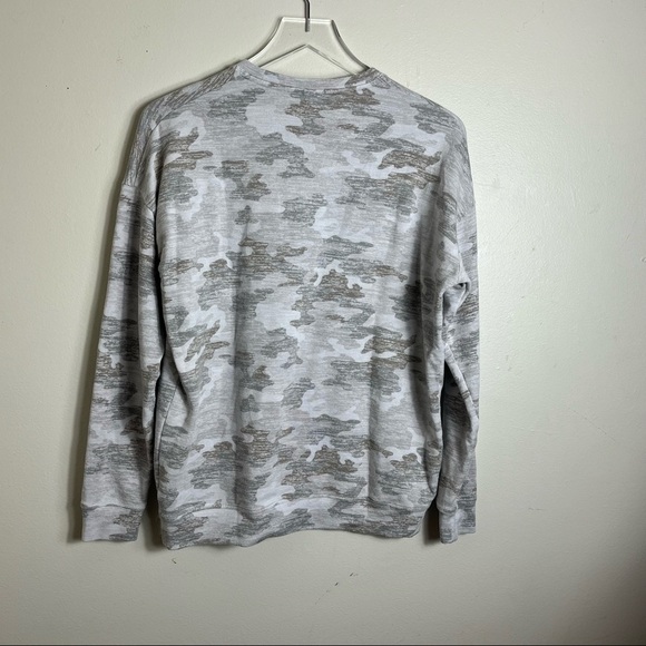 Athleta Pure Luxe Printed Sweatshirt Grey Size xs 0888 - Picture 3 of 3